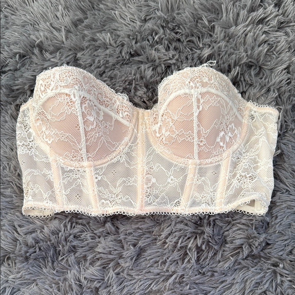 Adika Cream Lace Corset Bra